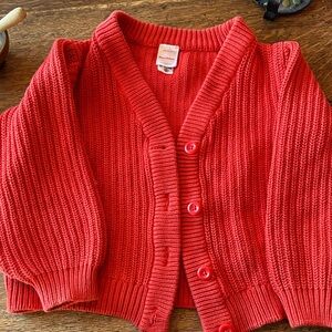 Hanna Anderson Red Chunky Knit Button-Front Cardigan